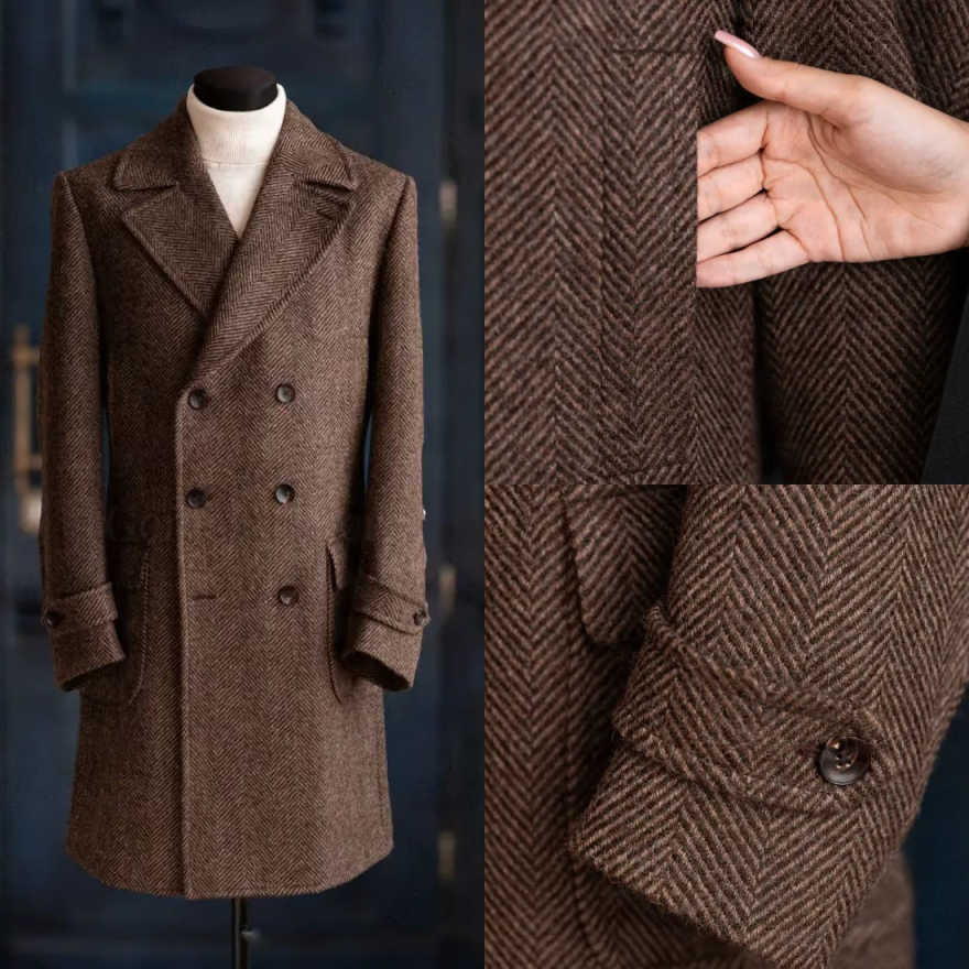 เสื้อโค้ทผู้ชายลายก้างปลาแบบโม - Men Formal Wear Modern บทวิจารณ์และราคา